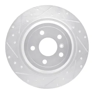 R1 Concepts EDZ-63143L Brake Rotor Drilled and Slotted Silver